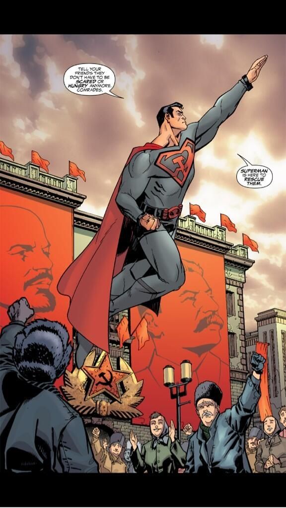 The pivotal scene from Superman: Red Son